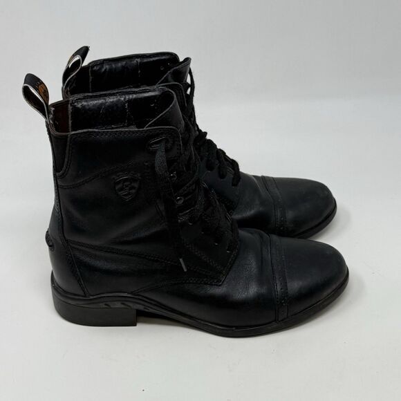 Ariat Paddock Scout Boots Womens 6 Black Leather  Lace Up Western Riding - Picture 1 of 16